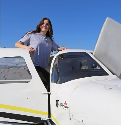 Marywood hall entrance with banners hung up.
