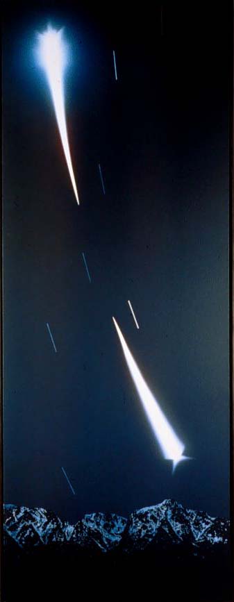 streaks of light on dark background