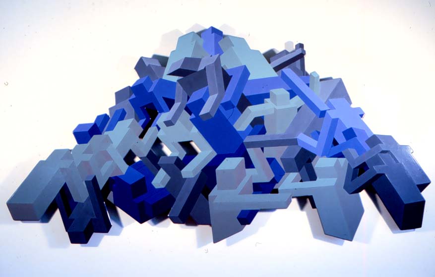 pile of blue blocks